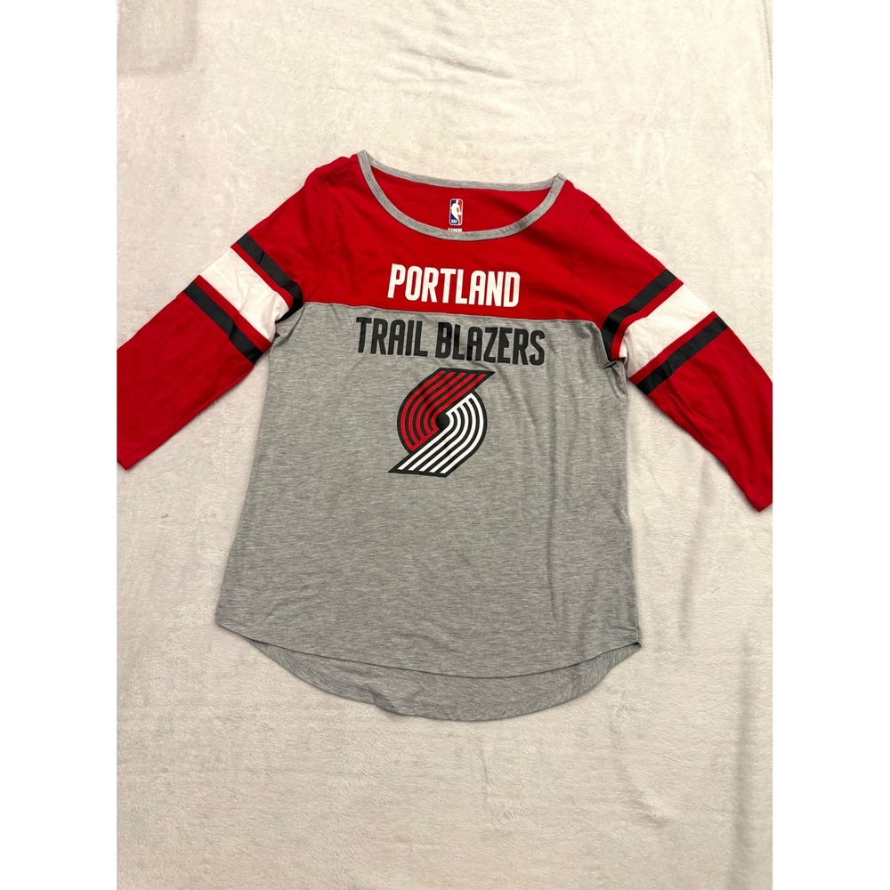 UNK NBA Portland Trail Blazers Womens Large 3/4 Sleeve Colorblock Graphic Tee